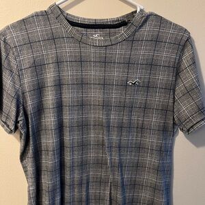 Hollister Men's Gray Plaid Shirt